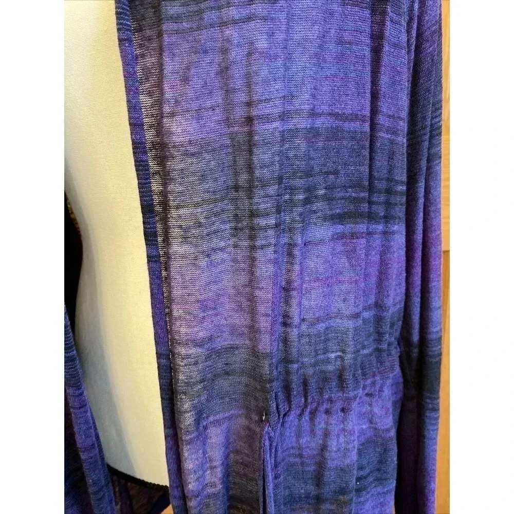 Jones New York Signature Woman Cotton Blend Open Front Jacket/Duster Size L - Picture 3 of 6
